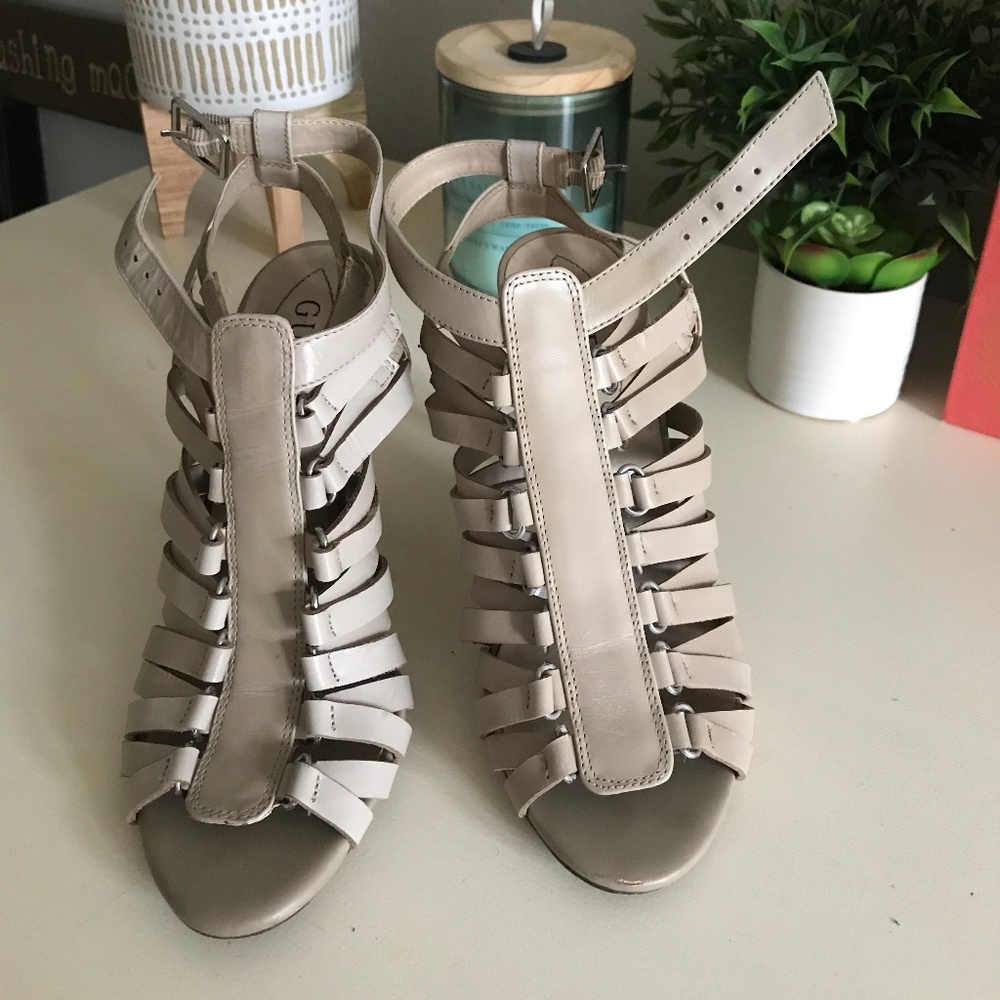 Leather Nude Guess Heels